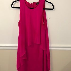 Hot pink flowy Ralph Lauren midi dress